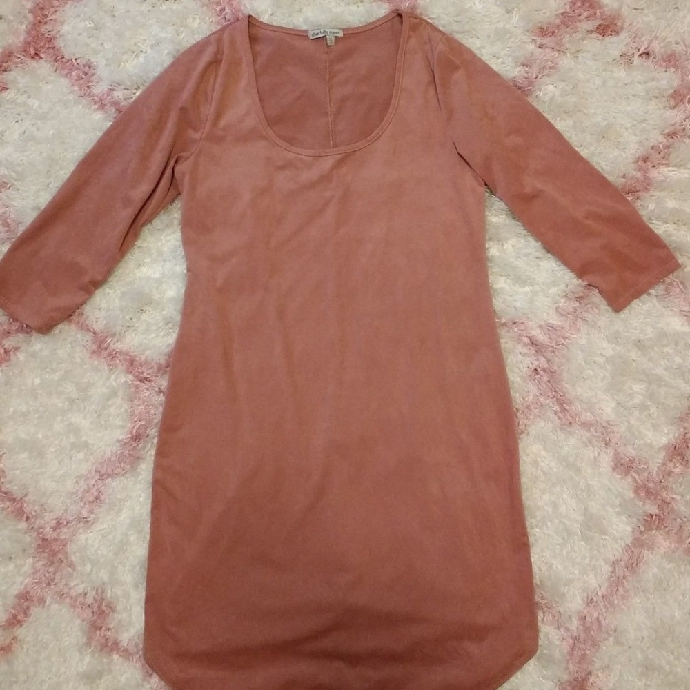 Charlotte Russe Faux Suede Dress Blush M